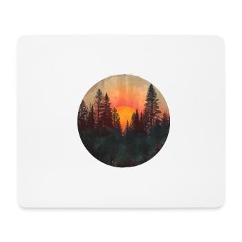 coucher de soleil forêt silhouette extérieur rétro des années 80 vibe 3 - Tapis de souris (format paysage) - blanc - Devant