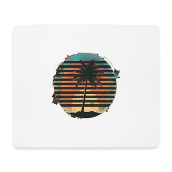 Sunset Palms Silhouette Rétro 80's Vintage 3 - Tapis de souris (format paysage) - blanc - Devant