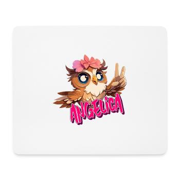 ANGELICA - Beautiful girl name with cute OWL - Mouse Pad (horizontal) - white - Front
