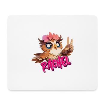 RACHEL - Schöner Mädchen Name mit süßer EULE - Mousepad (Querformat) - Weiß - Vorne