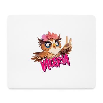 VALERIA - Schöner Mädchen Name mit süßer EULE - Mousepad (Querformat) - Weiß - Vorne
