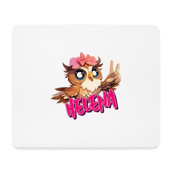 HELENA - Schöner Mädchen Name mit süßer EULE - Mousepad (Querformat) - Weiß - Vorne