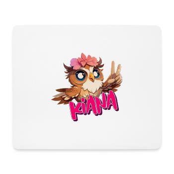KIANA - Schöner Mädchen Name mit süßer EULE - Mousepad (Querformat) - Weiß - Vorne