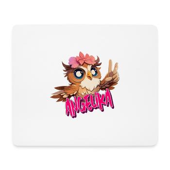 ANGELIKA - Schöner Mädchen Name mit süßer EULE - Mousepad (Querformat) - Weiß - Vorne