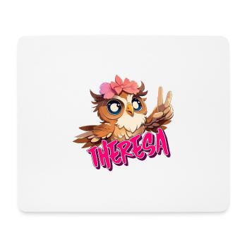 THERESA - Schöner Mädchen Name mit süßer EULE - Mousepad (Querformat) - Weiß - Vorne