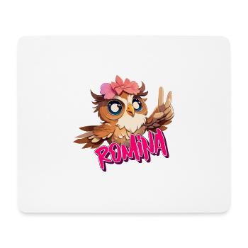ROMINA - Schöner Mädchen Name mit süßer EULE - Mousepad (Querformat) - Weiß - Vorne