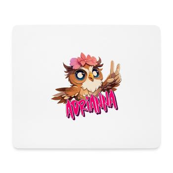 ADRIANNA - Beau nom de fille avec un joli hibou - Tapis de souris (format paysage) - blanc - Devant