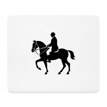 Reiten Pferd Mann Silhouette - Mousepad (Querformat) - Weiß - Vorne