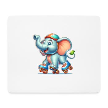 Cute Inline Skater Elephant - Mousepad (Querformat) - Weiß - Vorne