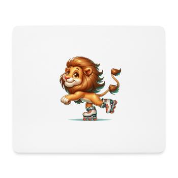 Cute Inline Skater Lion - Mousepad (Querformat) - Weiß - Vorne