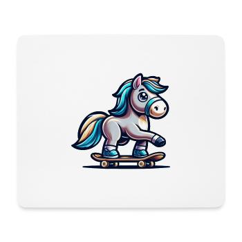 Cute Skater Horse - Mousepad (Querformat) - Weiß - Vorne