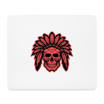 Crâne de chef indien Apache - Tapis de souris (format paysage) - blanc - Devant