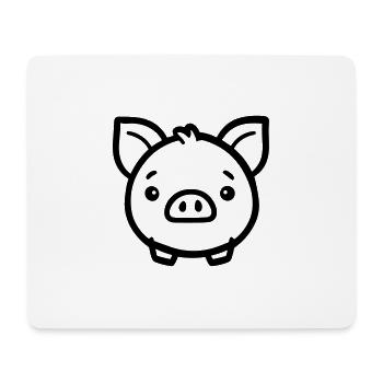 cochon - Tapis de souris (format paysage) - blanc - Devant