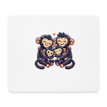 Chimpanzee Family Mother And Father With Two Kids - Mousepad (Querformat) - Weiß - Vorne
