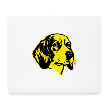 Portrait d’animal de chien Beagle - Tapis de souris (format paysage) - blanc - Devant