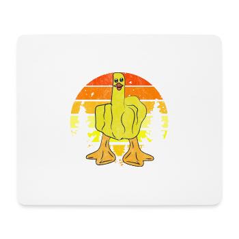 Lustige Mittelfinger Ente - Mousepad (Querformat) - Weiß - Vorne