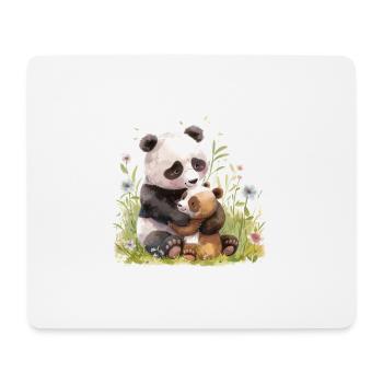 Cute Panda And Bear Friends - Mousepad (Querformat) - Weiß - Vorne