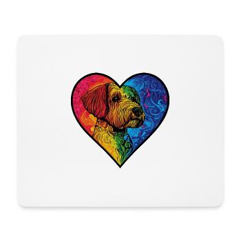 Airedale Terrier Dog Heart Dog Love - Mouse Pad (horizontal) - white - Front