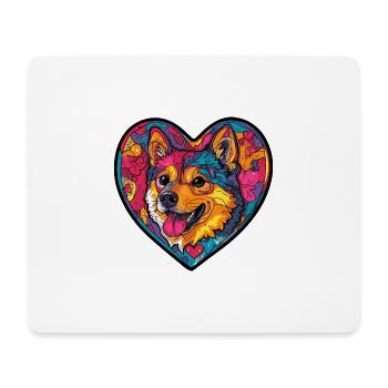 Shiba Inu Dog Heart Dog Love - Mouse Pad (horizontal) - white - Front