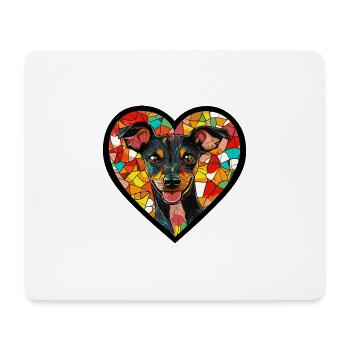 Pinscher Dog Heart Dog Love - Mouse Pad (horizontal) - white - Front