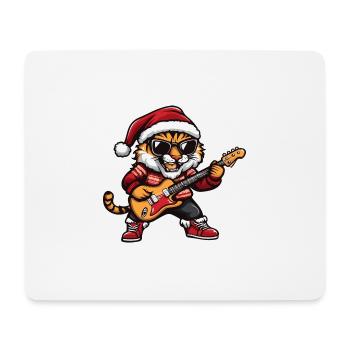 Tiger Christmas Guitar - Mouse Pad (horizontal) - white - Front