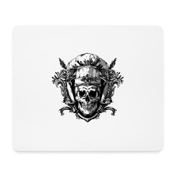 Koch Skull Skeleton Chef Crest - Mouse Pad (horizontal) - white - Front