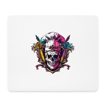 Koch Skull Skeleton Chef Crest - Mouse Pad (horizontal) - white - Front