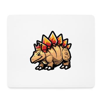 Couronne de dessin animé de stégosaure de dinosaure - Tapis de souris (format paysage) - blanc - Devant