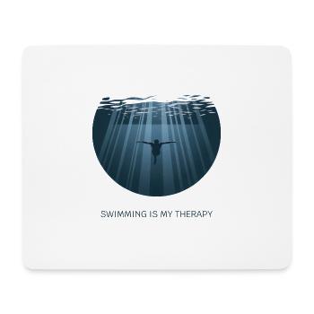 Swimming is My Therapy – Swimming & Relaxation - Mouse Pad (horizontal) - white - Front