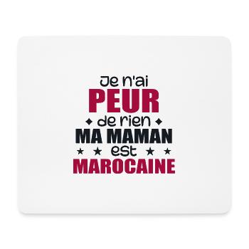 Je n'ai peur de rien ma maman est Marocaine - Tapis de souris (format paysage) - blanc - Devant