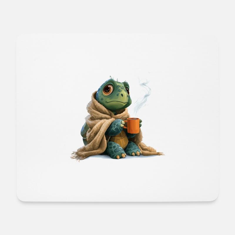 Kaffee Schildkröte Design - Mousepad (Querformat) - Weiß