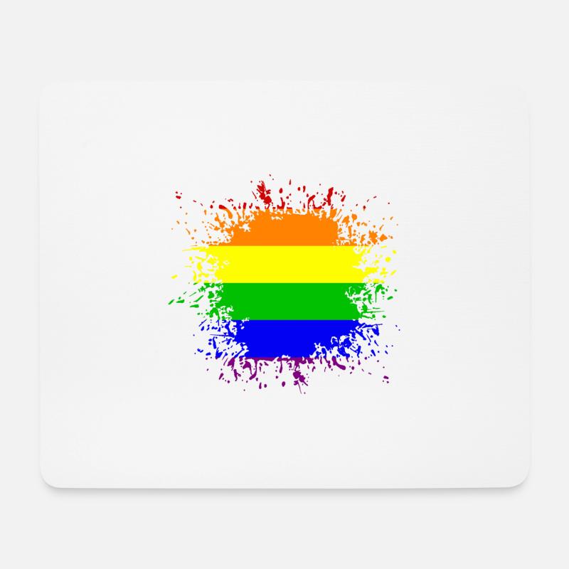 LGBT Rainbow Splash - Mousepad (Querformat) - Weiß