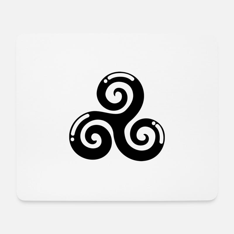 celtic triskele black and white gift - Mouse Pad (horizontal) - white