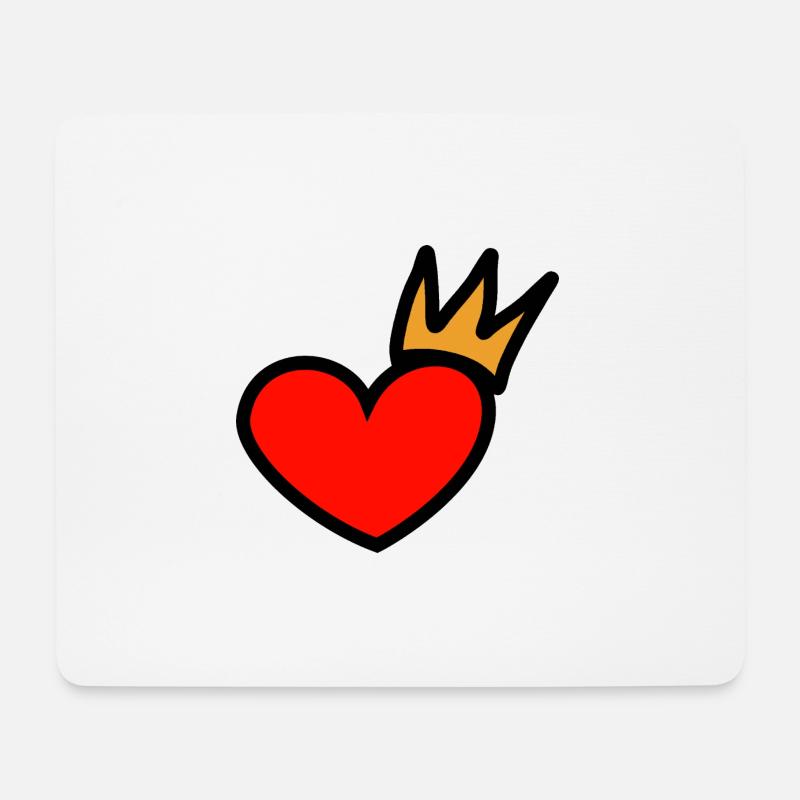 Herz Krone König - Mousepad (Querformat) - Weiß
