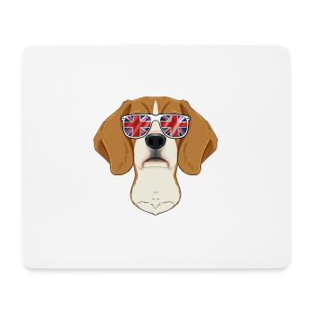 Beagle UK Lunettes de soleil I Deutsch Flag I Union Jack - Tapis de souris (format paysage) - blanc - Devant