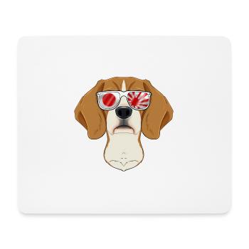 Beagle Japan Sunglasses I Japanese Flag - Mouse Pad (horizontal) - white - Front