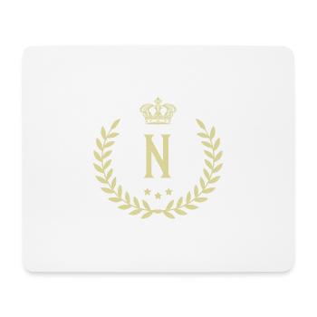 N Buchstabe Kranz - Mousepad (Querformat) - Weiß - Vorne