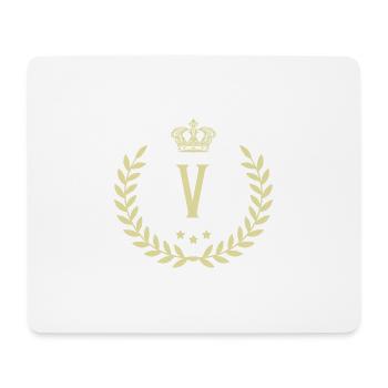 Couronne de lettres V - Tapis de souris (format paysage) - blanc - Devant