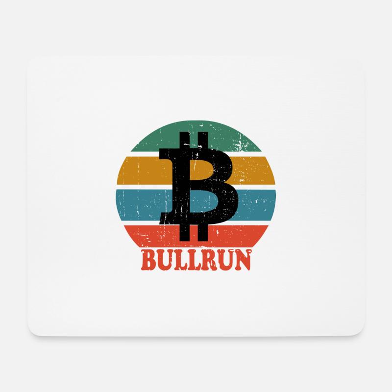Retro Bitcoin Bullrun - Mousepad (Querformat) - Weiß