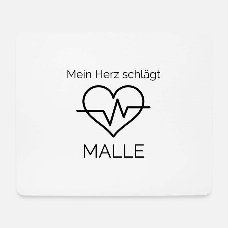 Mein Herz schlägt Malle - Mousepad (Querformat) - Weiß