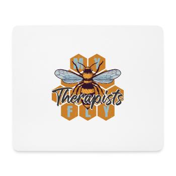 Accessoires apicoles en nid d’abeille - Tapis de souris (format paysage) - blanc - Devant