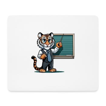 Cute Tiger Teacher - Mousepad (Querformat) - Weiß - Vorne