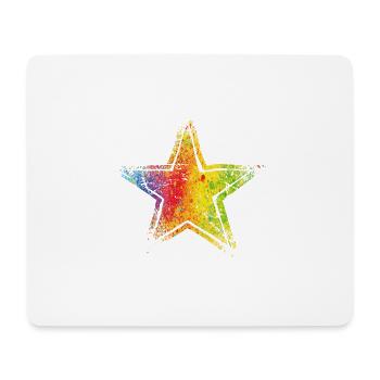 Star Drawn Path CMYK Rainbow Masked - Mouse Pad (horizontal) - white - Front