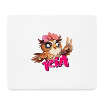 RIA - Beau nom de fille avec hibou mignon - Tapis de souris (format paysage) - blanc - Devant