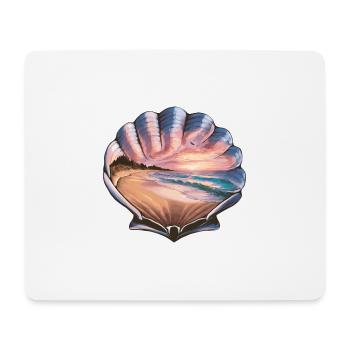 Muschel Strand Szene Serene Ozean Landschaft - Mousepad (Querformat) - Weiß - Vorne