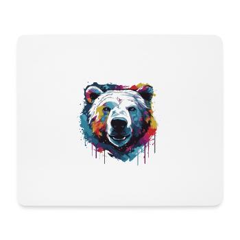 Polar Bear Head Portrait Animal Polar Bear Pop Art - Mouse Pad (horizontal) - white - Front