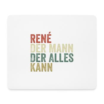René L’homme qui sait tout Prénom René - Tapis de souris (format paysage) - blanc - Devant