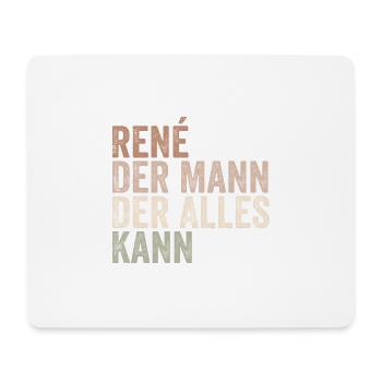 René L’homme qui sait tout Prénom René - Tapis de souris (format paysage) - blanc - Devant
