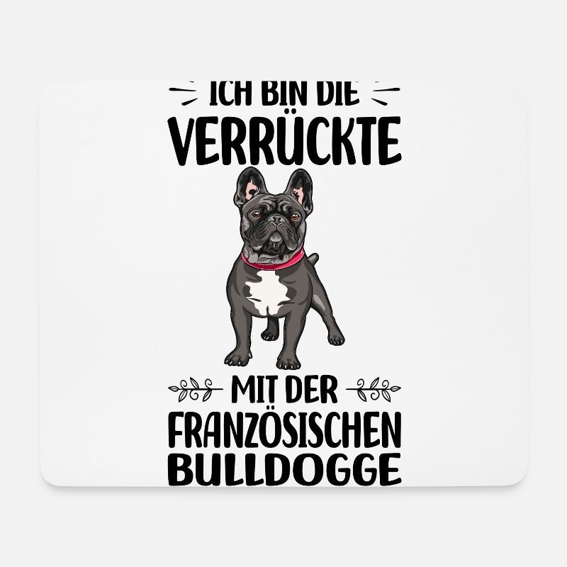 Französische Bulldogge - Mousepad (Querformat) - Weiß