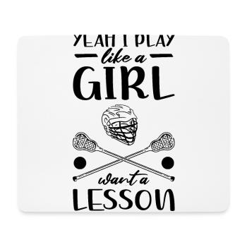 Filles de crosse - Tapis de souris (format paysage) - blanc - Devant